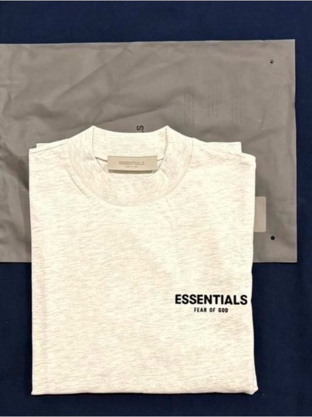 Essentials Light Gray Logo Short Sleeve Crewneck T-Shirt